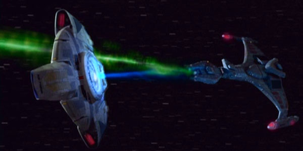 USS Defiant uses its modified tractor beam