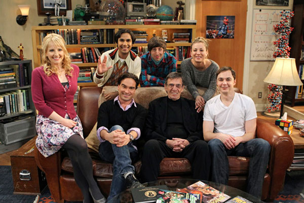 Nimoy with the cast of The Big Bang Theory