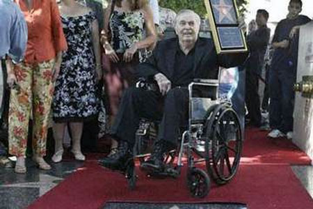 James Doohan in 2004 receiving his star on the Hollywood Walk of Fame