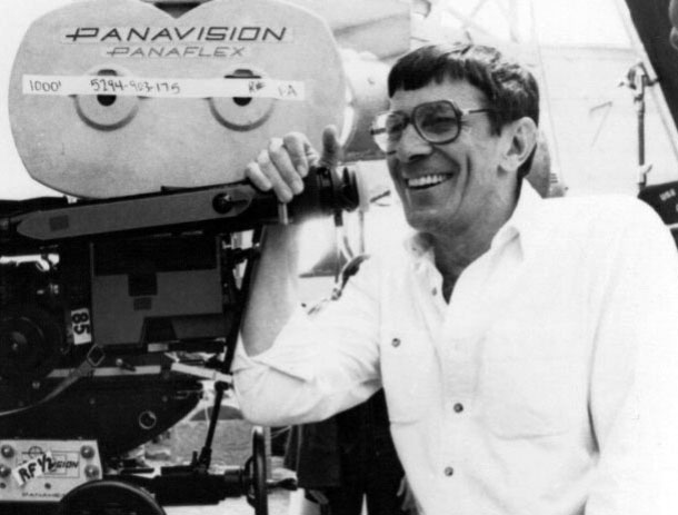 Leonard Nimoy directing Star Trek IV: The Voyage Home in 1985