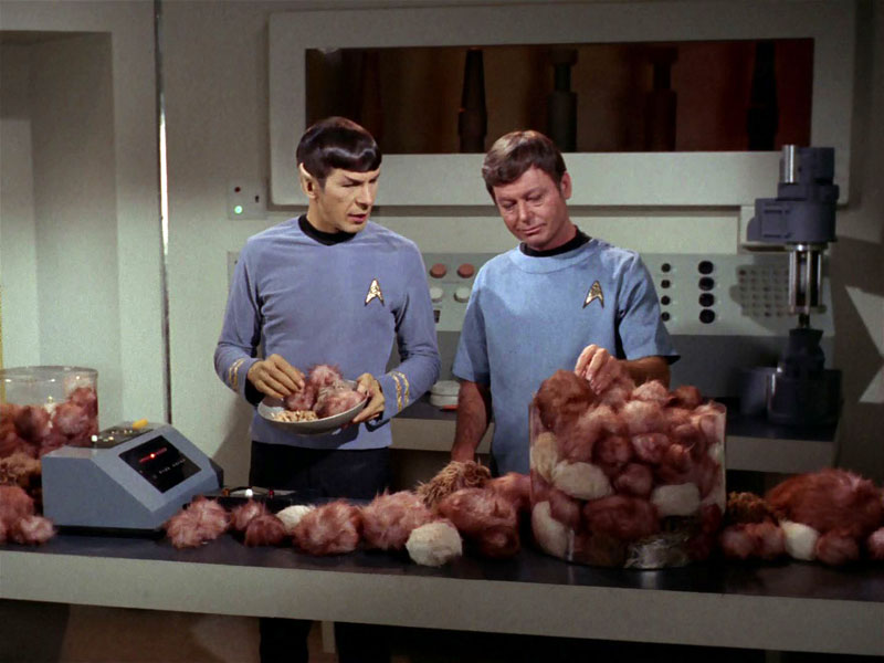 Spock and Bones in "The Trouble with Tribbles"