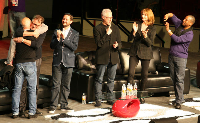 The TNG cast celebrate a very special moment