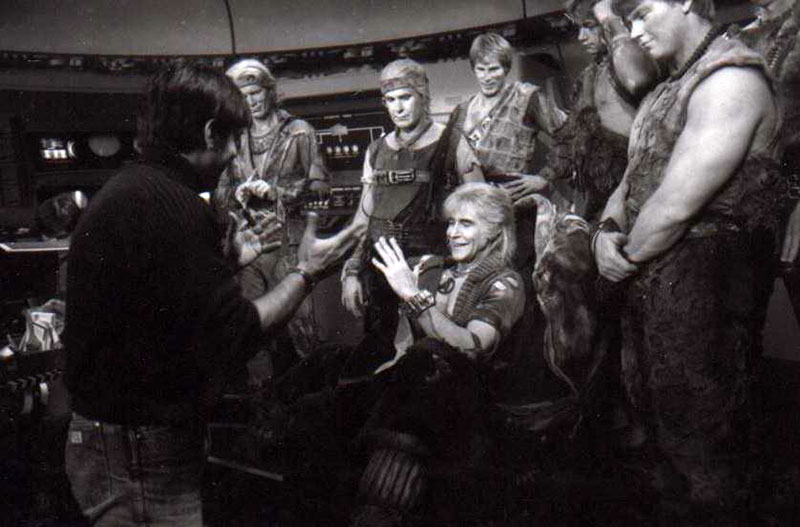 A rare photo on the set of Star Trek II: The Wrath of Khan