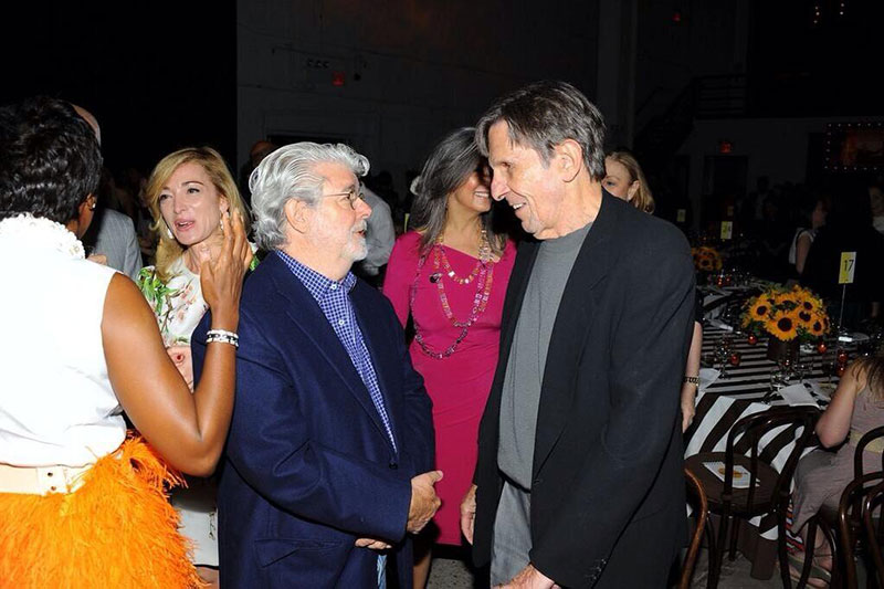 Star Wars creator George Lucas and Star Trek's Leonard Nimoy.