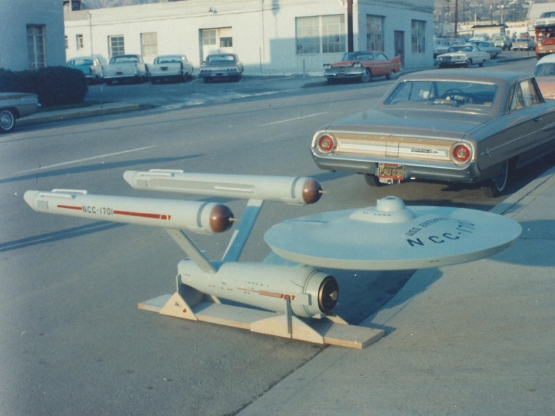 The Star Trek starship Enterprise model outside the Production Model Shop in Burbank, CA, December 29, 1964. 
