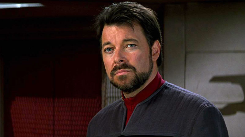 Jonathan Frakes as William Riker, now promoted to Admiral