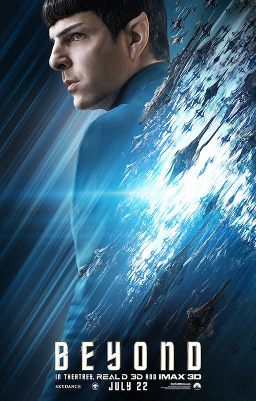 STAR TREK BEYOND poster with Zachary Quinto as Spock