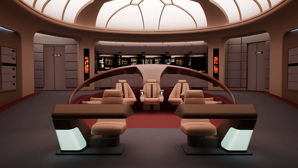 The Enterprise-D bridge, as recreated in Stage 9.